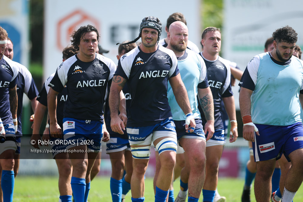 Maxime Egurrola, lors du match de Fédéraile 1 entre l'Anglet olympique et l'Union Barbezieux Jonzac, le 6 septembre 2026 au stade Saint-Jean d'Anglet, France (Photo Pablo ORDAS)