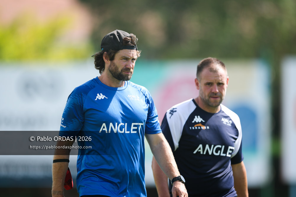 Benoit Bonetti, lors du match de Fédéraile 1 entre l'Anglet olympique et l'Union Barbezieux Jonzac, le 6 septembre 2026 au stade Saint-Jean d'Anglet, France (Photo Pablo ORDAS)