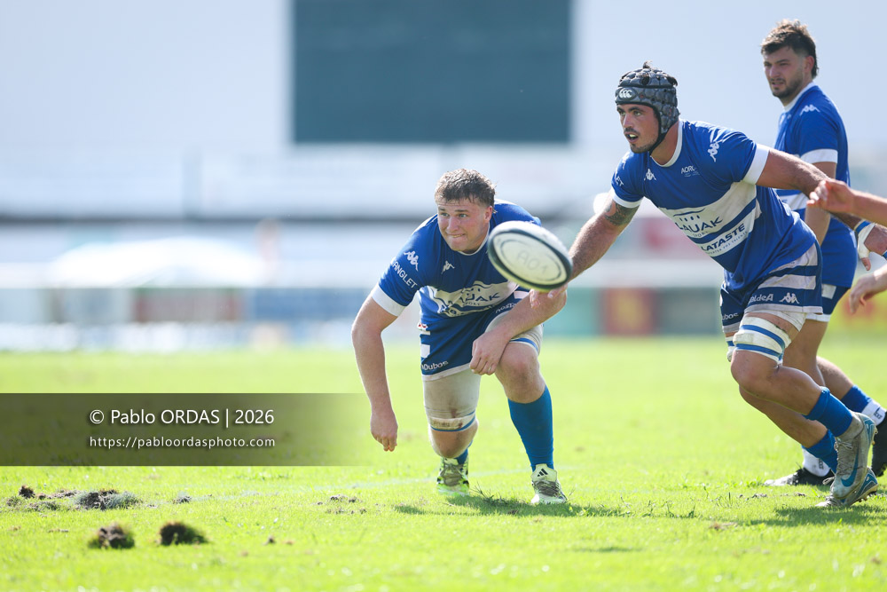 Vincent Milhères, lors du match de Fédéraile 1 entre l'Anglet olympique et l'Union Barbezieux Jonzac, le 6 septembre 2026 au stade Saint-Jean d'Anglet, France (Photo Pablo ORDAS)