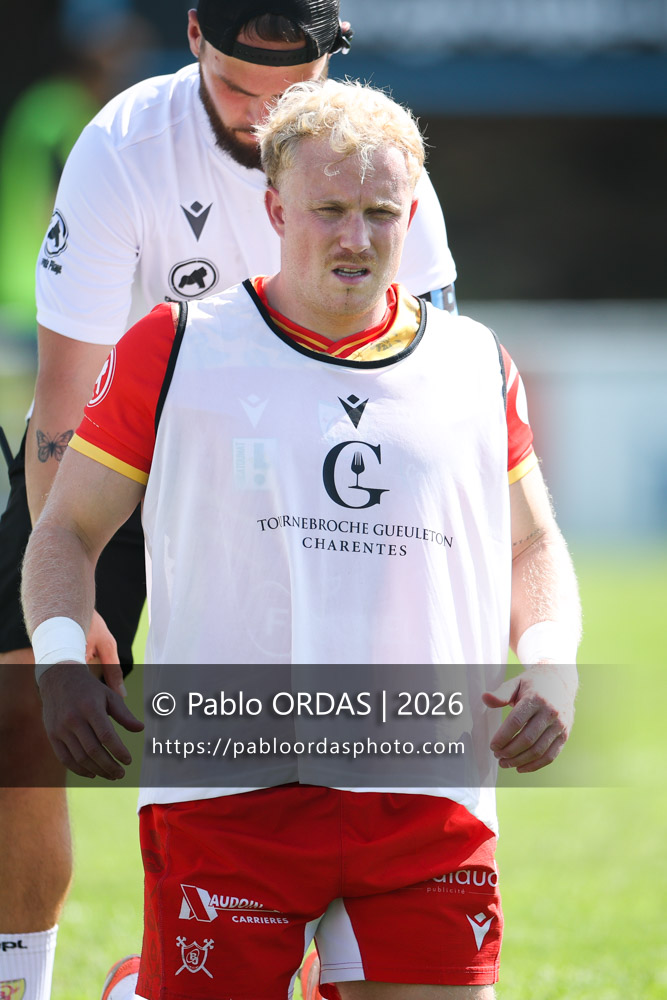 Simon Maillard, lors du match de Fédéraile 1 entre l'Anglet olympique et l'Union Barbezieux Jonzac, le 6 septembre 2026 au stade Saint-Jean d'Anglet, France (Photo Pablo ORDAS)