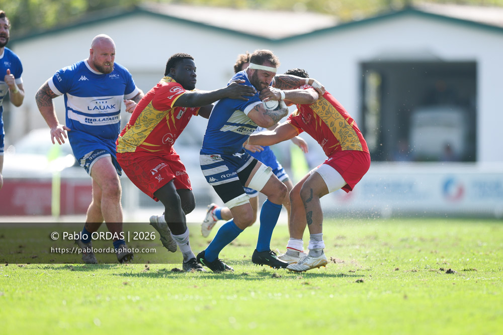Sébastien Laulhé, lors du match de Fédéraile 1 entre l'Anglet olympique et l'Union Barbezieux Jonzac, le 6 septembre 2026 au stade Saint-Jean d'Anglet, France (Photo Pablo ORDAS)