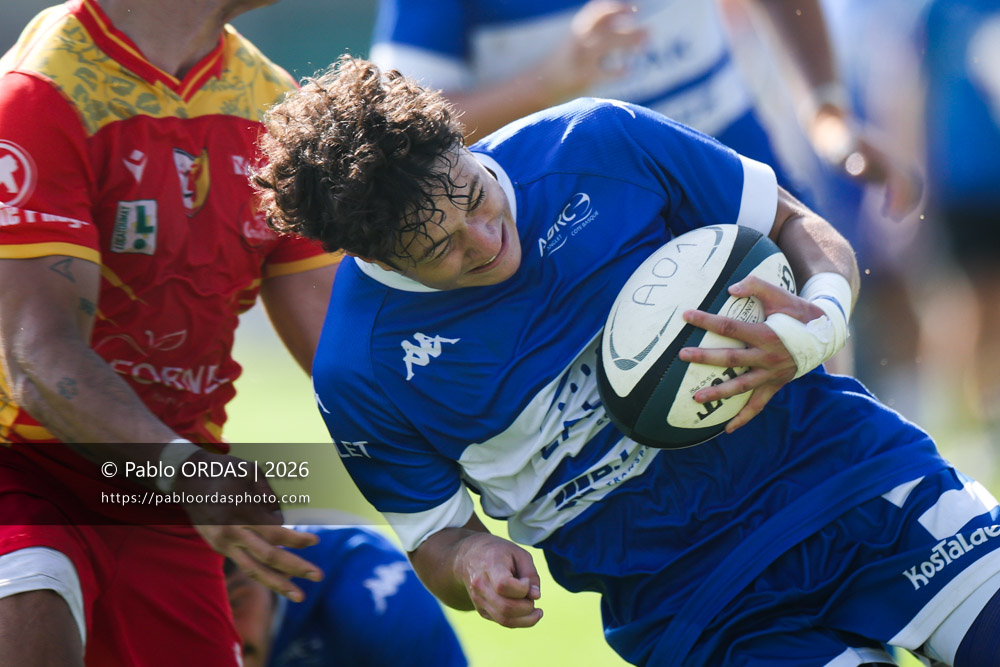 Johane Idiart, lors du match de Fédéraile 1 entre l'Anglet olympique et l'Union Barbezieux Jonzac, le 6 septembre 2026 au stade Saint-Jean d'Anglet, France (Photo Pablo ORDAS)