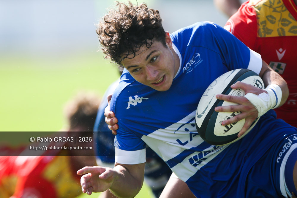 Johane Idiart, lors du match de Fédéraile 1 entre l'Anglet olympique et l'Union Barbezieux Jonzac, le 6 septembre 2026 au stade Saint-Jean d'Anglet, France (Photo Pablo ORDAS)
