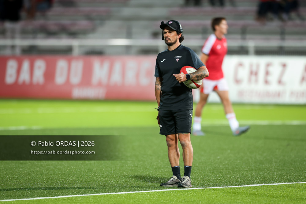 Boris Bouhraoua, lors du match de Pro D2 entre le Biarritz olympique et Colomiers, le 10 septembre 2026 au stade Aguiléra de Biarritz, France (Photo Pablo ORDAS)
