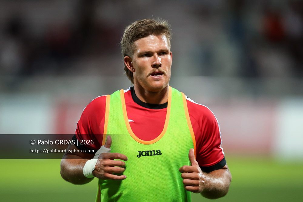 Bastien Guillemin, lors du match de Pro D2 entre le Biarritz olympique et Colomiers, le 10 septembre 2026 au stade Aguiléra de Biarritz, France (Photo Pablo ORDAS)