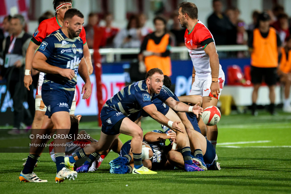 Ugo Séguéla, lors du match de Pro D2 entre le Biarritz olympique et Colomiers, le 10 septembre 2026 au stade Aguiléra de Biarritz, France (Photo Pablo ORDAS)