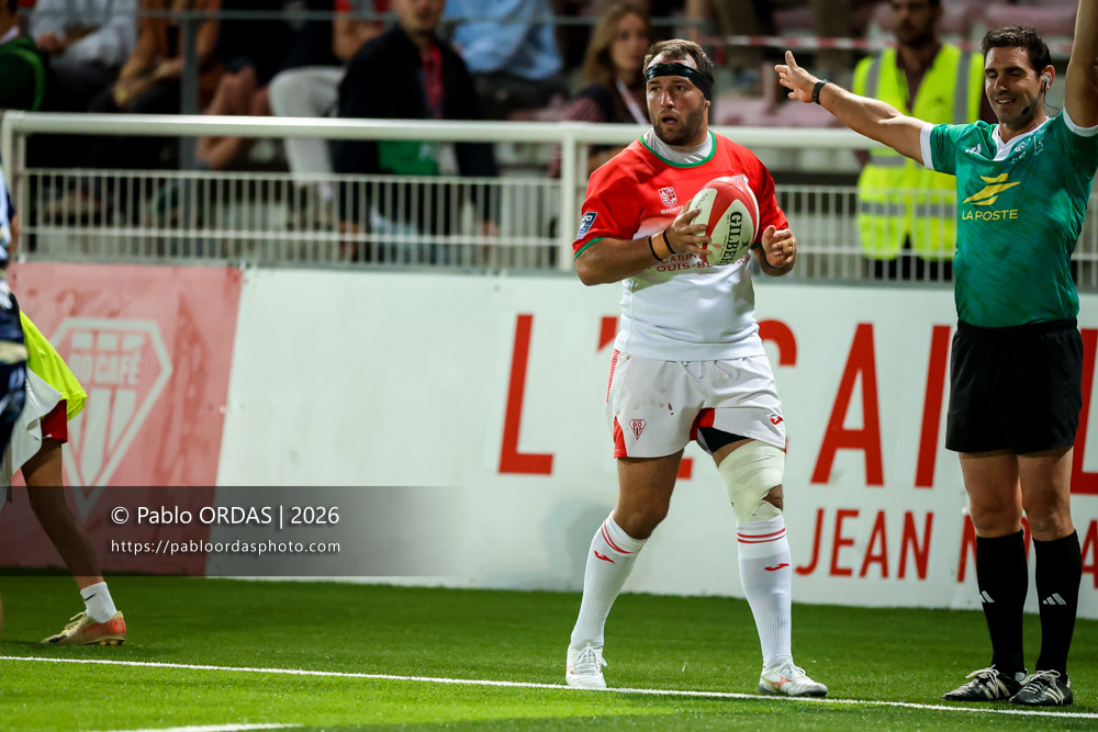 Iban Hiriart Urruty, lors du match de Pro D2 entre le Biarritz olympique et Colomiers, le 10 septembre 2026 au stade Aguiléra de Biarritz, France (Photo Pablo ORDAS)