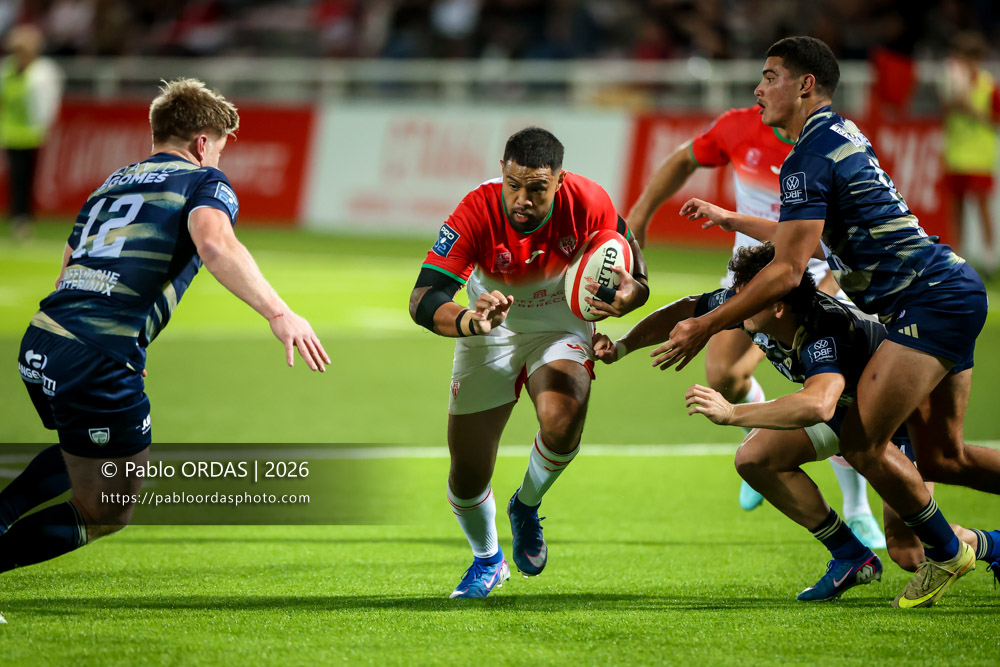 Duncan Paia'aua, lors du match de Pro D2 entre le Biarritz olympique et Colomiers, le 10 septembre 2026 au stade Aguiléra de Biarritz, France (Photo Pablo ORDAS)