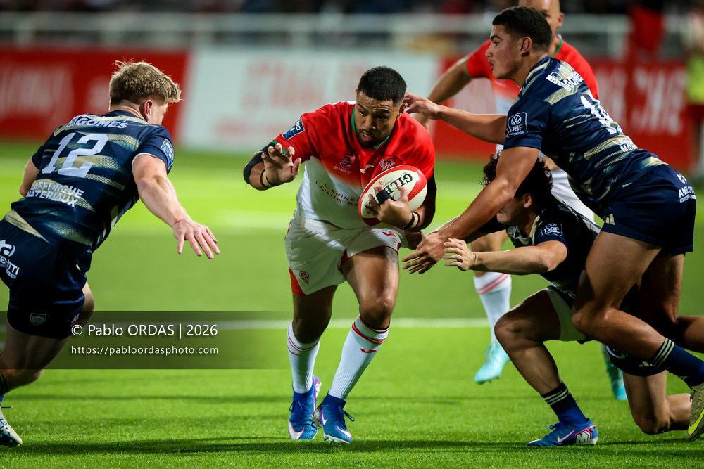 Duncan Paia'aua, lors du match de Pro D2 entre le Biarritz olympique et Colomiers, le 10 septembre 2026 au stade Aguiléra de Biarritz, France (Photo Pablo ORDAS)