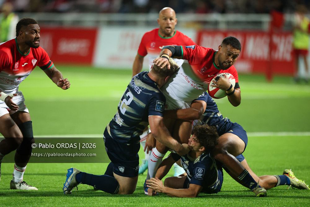 Duncan Paia'aua, lors du match de Pro D2 entre le Biarritz olympique et Colomiers, le 10 septembre 2026 au stade Aguiléra de Biarritz, France (Photo Pablo ORDAS)