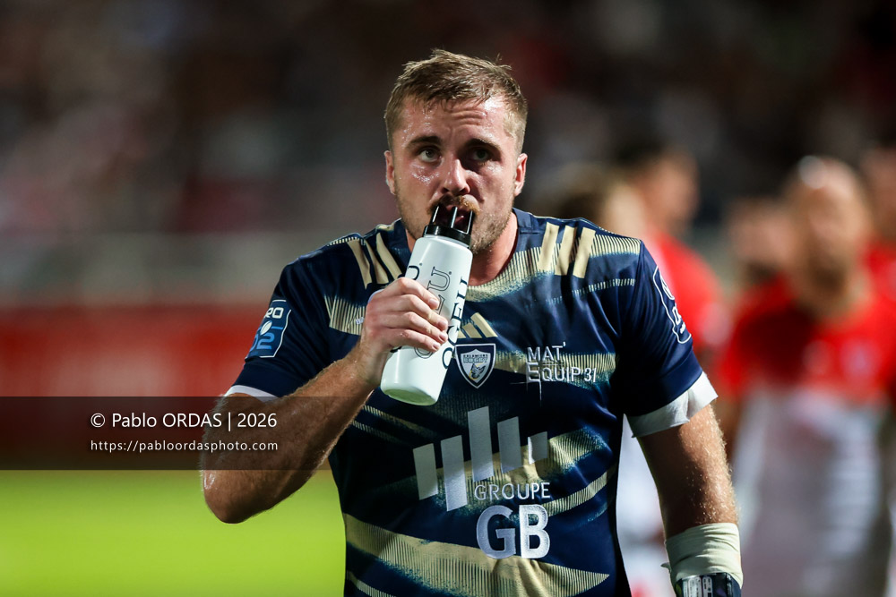 Eliott Maurel, lors du match de Pro D2 entre le Biarritz olympique et Colomiers, le 10 septembre 2026 au stade Aguiléra de Biarritz, France (Photo Pablo ORDAS)