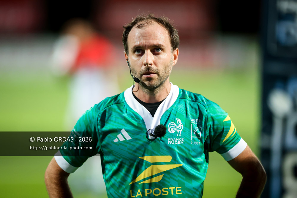 Pierre Baptiste Nuchy, lors du match de Pro D2 entre le Biarritz olympique et Colomiers, le 10 septembre 2026 au stade Aguiléra de Biarritz, France (Photo Pablo ORDAS)