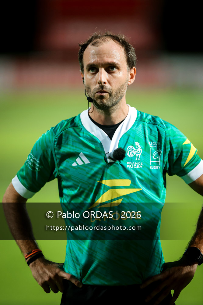Pierre Baptiste Nuchy, lors du match de Pro D2 entre le Biarritz olympique et Colomiers, le 10 septembre 2026 au stade Aguiléra de Biarritz, France (Photo Pablo ORDAS)