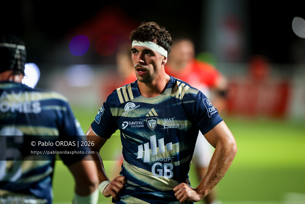 Paolo Parpagiola, lors du match de Pro D2 entre le Biarritz olympique et Colomiers, le 10 septembre 2026 au stade Aguiléra de Biarritz, France (Photo Pablo ORDAS)