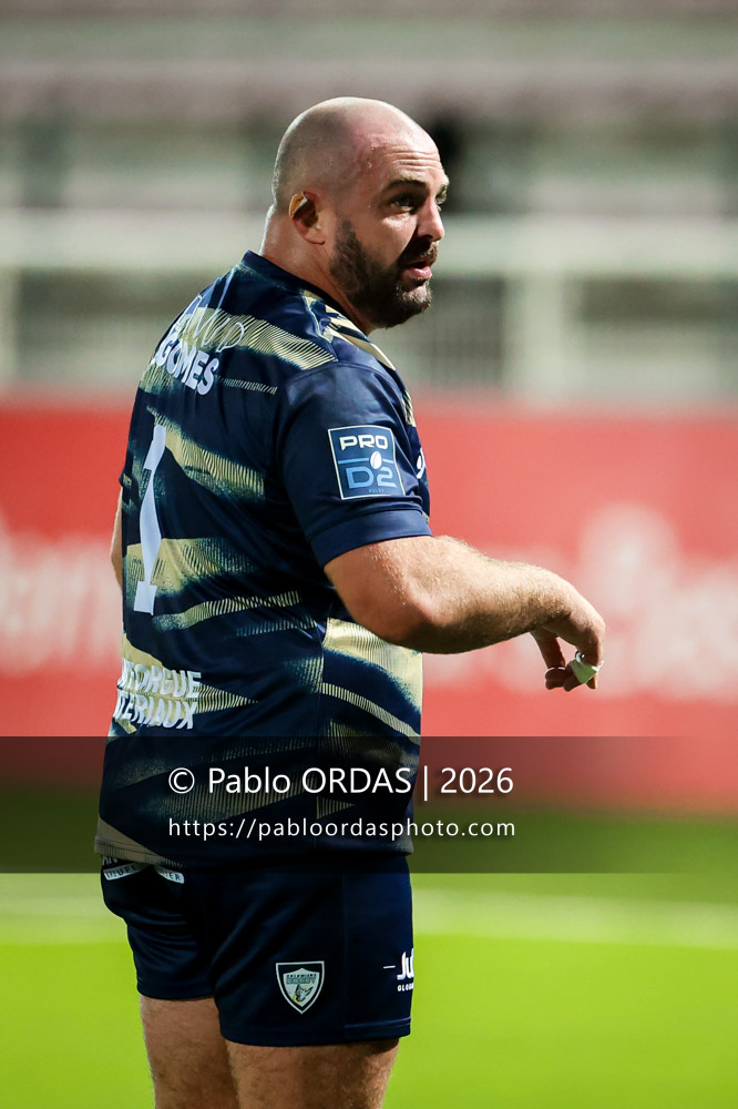 Guillaume Tartas, lors du match de Pro D2 entre le Biarritz olympique et Colomiers, le 10 septembre 2026 au stade Aguiléra de Biarritz, France (Photo Pablo ORDAS)