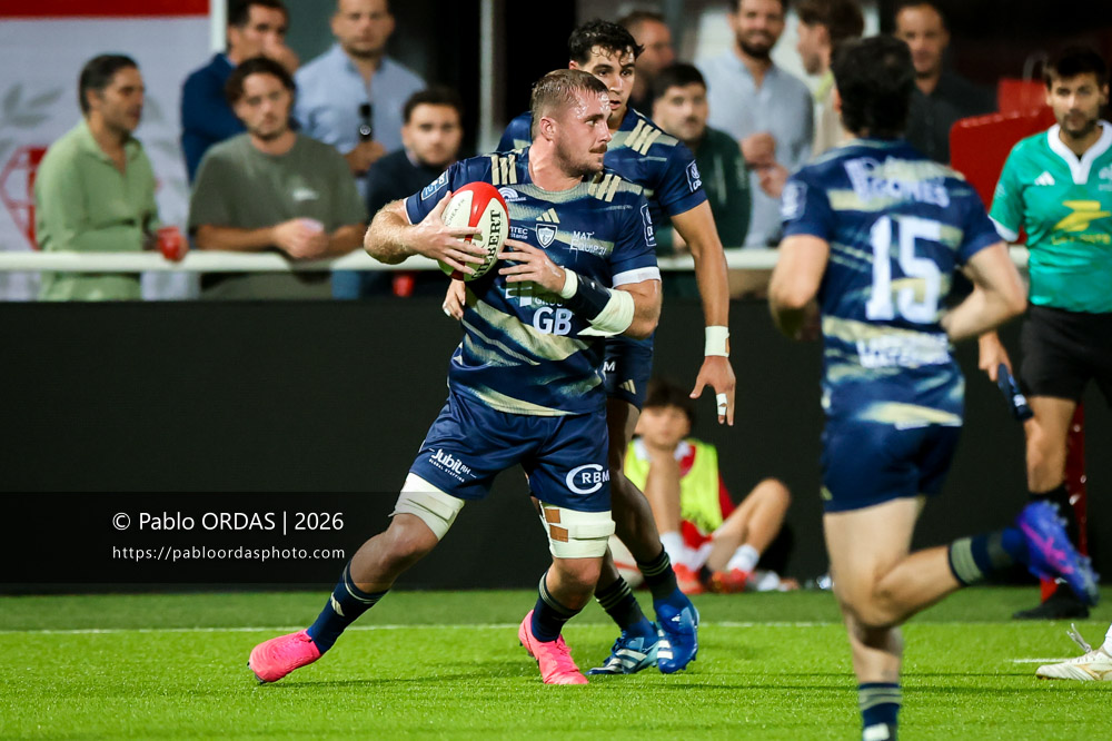Eliott Maurel, lors du match de Pro D2 entre le Biarritz olympique et Colomiers, le 10 septembre 2026 au stade Aguiléra de Biarritz, France (Photo Pablo ORDAS)