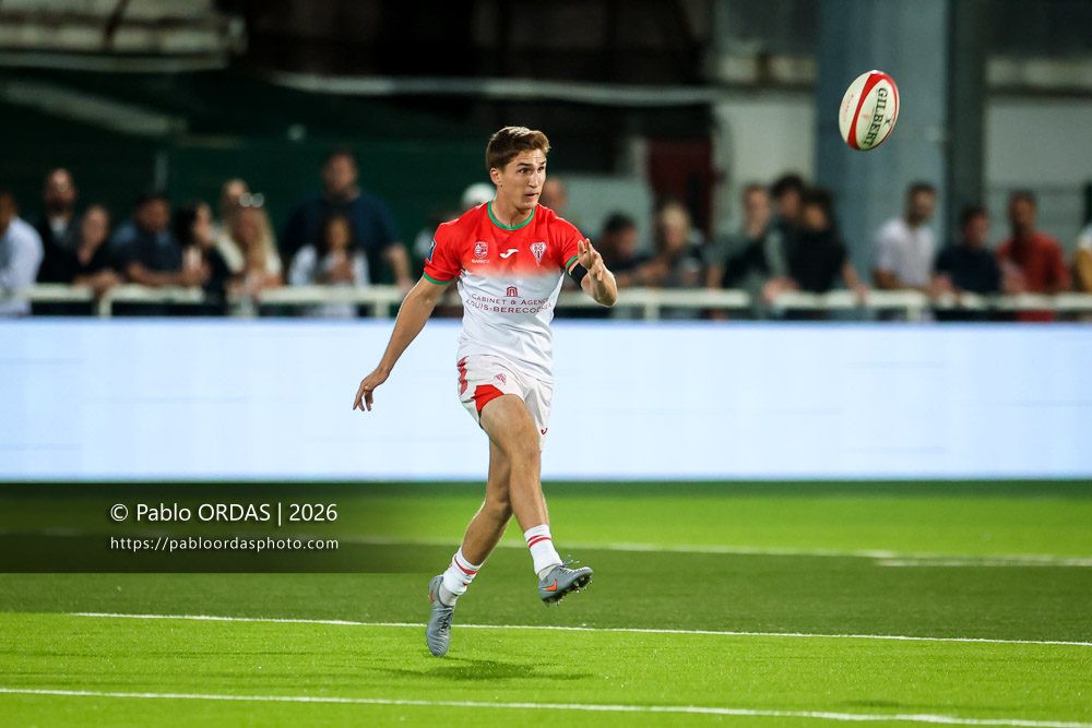 Thomas Dolhagaray, lors du match de Pro D2 entre le Biarritz olympique et Colomiers, le 10 septembre 2026 au stade Aguiléra de Biarritz, France (Photo Pablo ORDAS)