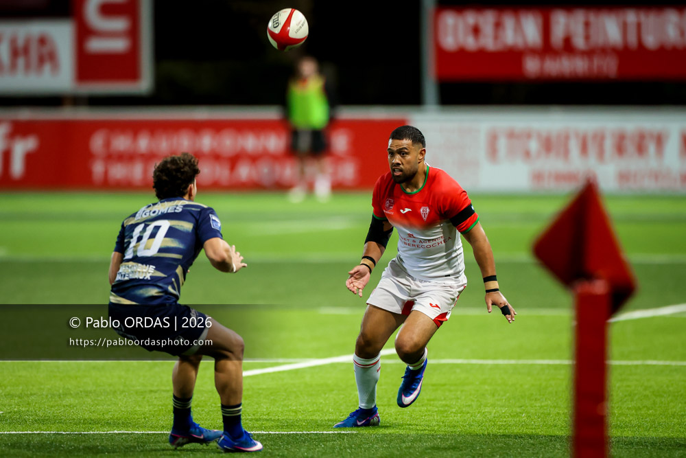 Duncan Paia'aua, lors du match de Pro D2 entre le Biarritz olympique et Colomiers, le 10 septembre 2026 au stade Aguiléra de Biarritz, France (Photo Pablo ORDAS)
