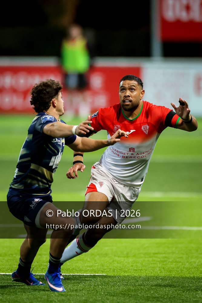 Duncan Paia'aua, lors du match de Pro D2 entre le Biarritz olympique et Colomiers, le 10 septembre 2026 au stade Aguiléra de Biarritz, France (Photo Pablo ORDAS)