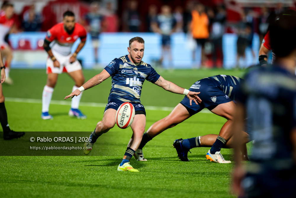 Ugo Séguéla, lors du match de Pro D2 entre le Biarritz olympique et Colomiers, le 10 septembre 2026 au stade Aguiléra de Biarritz, France (Photo Pablo ORDAS)