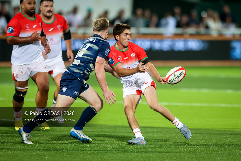 Thomas Dolhagaray, lors du match de Pro D2 entre le Biarritz olympique et Colomiers, le 10 septembre 2026 au stade Aguiléra de Biarritz, France (Photo Pablo ORDAS)