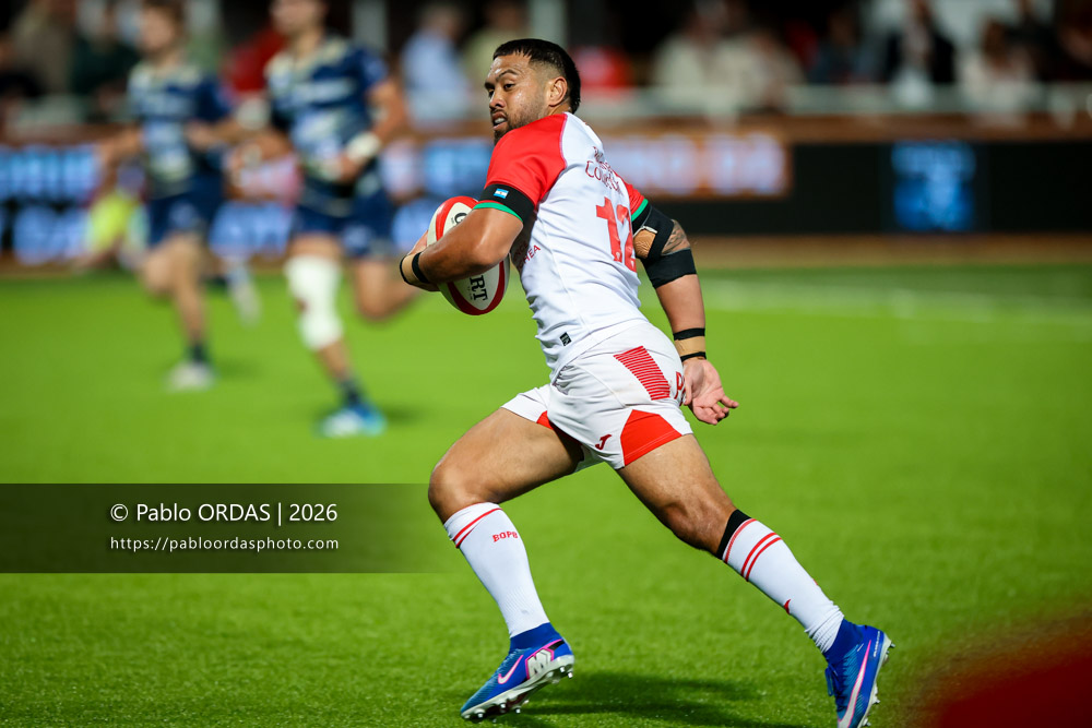 Duncan Paia'aua, lors du match de Pro D2 entre le Biarritz olympique et Colomiers, le 10 septembre 2026 au stade Aguiléra de Biarritz, France (Photo Pablo ORDAS)