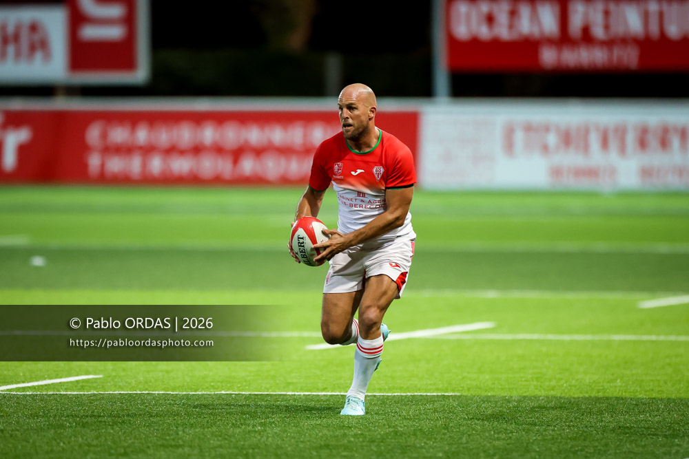 Mathieu Acebes, lors du match de Pro D2 entre le Biarritz olympique et Colomiers, le 10 septembre 2026 au stade Aguiléra de Biarritz, France (Photo Pablo ORDAS)
