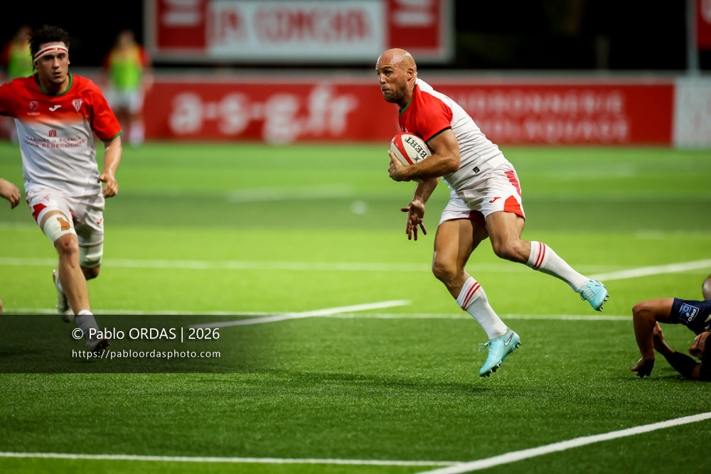 Mathieu Acebes, lors du match de Pro D2 entre le Biarritz olympique et Colomiers, le 10 septembre 2026 au stade Aguiléra de Biarritz, France (Photo Pablo ORDAS)