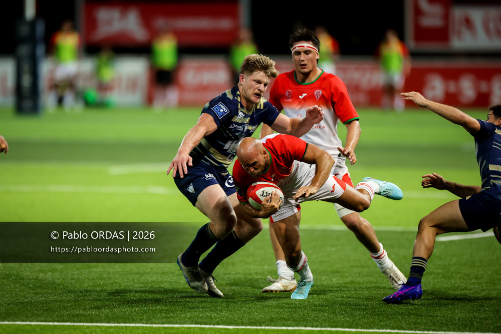 Mathieu Acebes, lors du match de Pro D2 entre le Biarritz olympique et Colomiers, le 10 septembre 2026 au stade Aguiléra de Biarritz, France (Photo Pablo ORDAS)