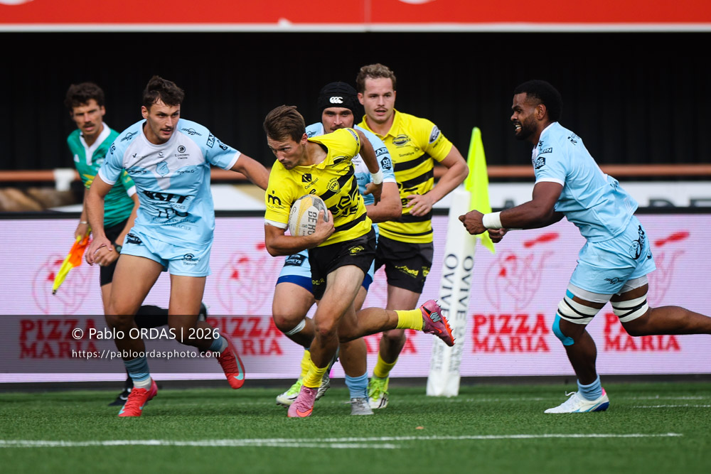 Alexandre de Nardi, lors du match de Nationale entre le Stade montois et le CS Vienne, le 21 août 2026 au stade Guy et André Boniface de Mont-de-Marsan, France (Photo Pablo ORDAS)