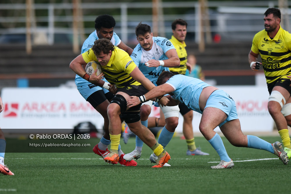 Baden Godfrey, lors du match de Nationale entre le Stade montois et le CS Vienne, le 21 août 2026 au stade Guy et André Boniface de Mont-de-Marsan, France (Photo Pablo ORDAS)