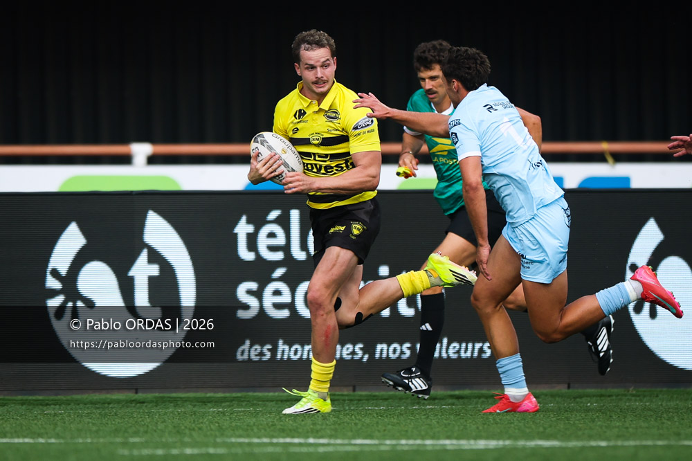 Paul Leraître, lors du match de Nationale entre le Stade montois et le CS Vienne, le 21 août 2026 au stade Guy et André Boniface de Mont-de-Marsan, France (Photo Pablo ORDAS)