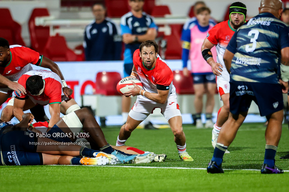 Yann Lesgourgues, lors du match de Pro D2 entre le Biarritz olympique et Colomiers, le 10 septembre 2026 au stade Aguiléra de Biarritz, France (Photo Pablo ORDAS)