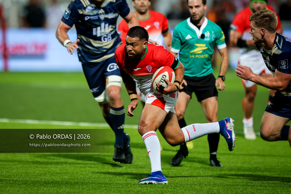 Duncan Paia'aua, lors du match de Pro D2 entre le Biarritz olympique et Colomiers, le 10 septembre 2026 au stade Aguiléra de Biarritz, France (Photo Pablo ORDAS)