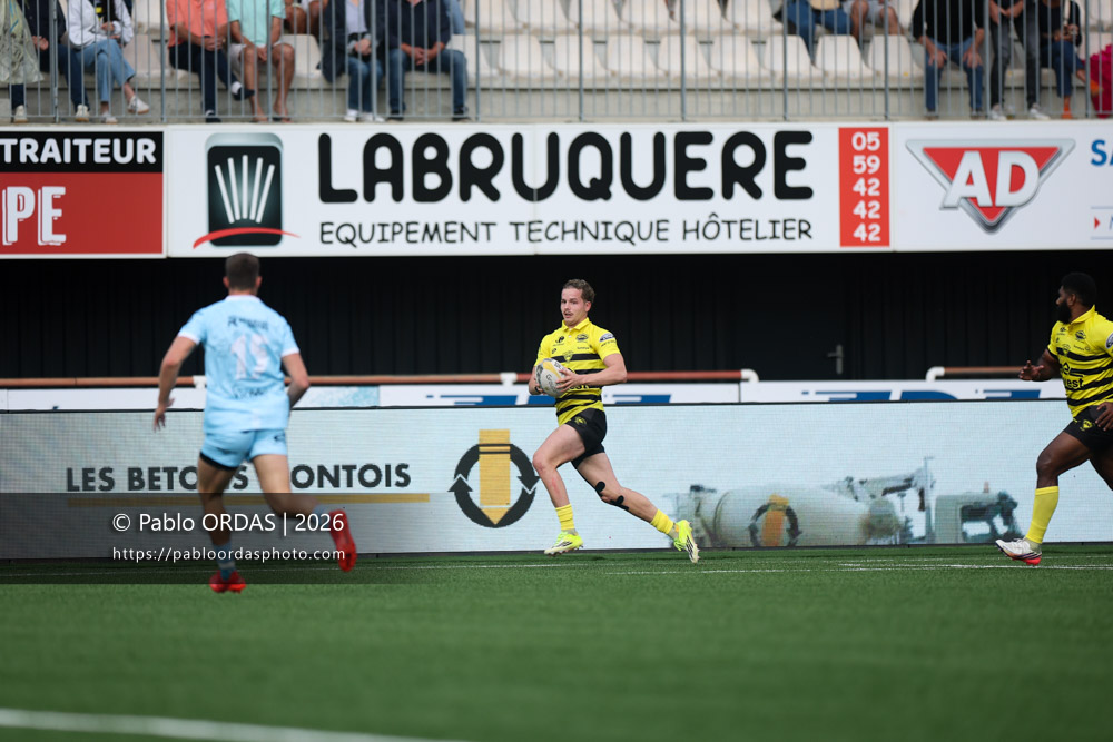 Paul Leraître, lors du match de Nationale entre le Stade montois et le CS Vienne, le 21 août 2026 au stade Guy et André Boniface de Mont-de-Marsan, France (Photo Pablo ORDAS)