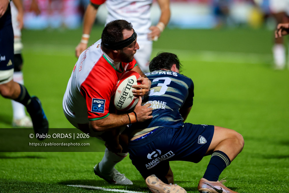 Iban Hiriart Urruty, lors du match de Pro D2 entre le Biarritz olympique et Colomiers, le 10 septembre 2026 au stade Aguiléra de Biarritz, France (Photo Pablo ORDAS)