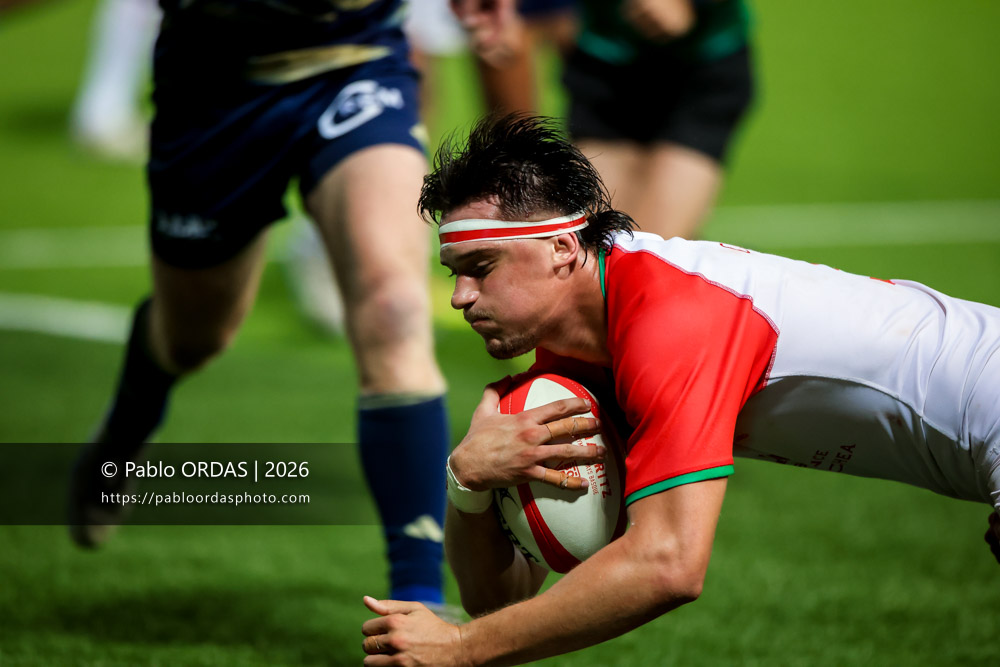 Andrea Sacco, lors du match de Pro D2 entre le Biarritz olympique et Colomiers, le 10 septembre 2026 au stade Aguiléra de Biarritz, France (Photo Pablo ORDAS)