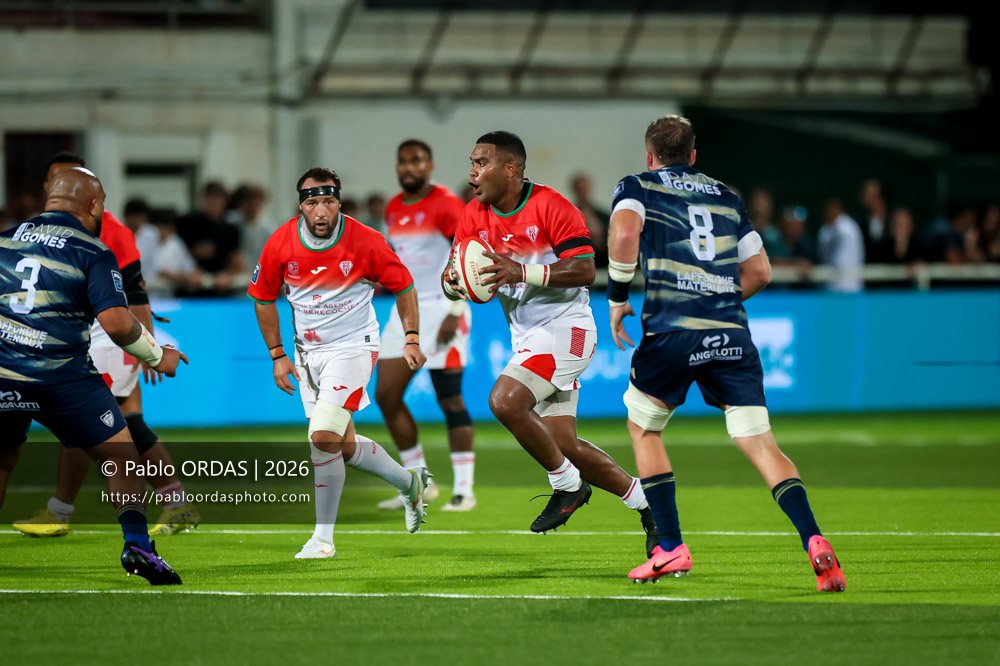 Johnny Dyer, lors du match de Pro D2 entre le Biarritz olympique et Colomiers, le 10 septembre 2026 au stade Aguiléra de Biarritz, France (Photo Pablo ORDAS)
