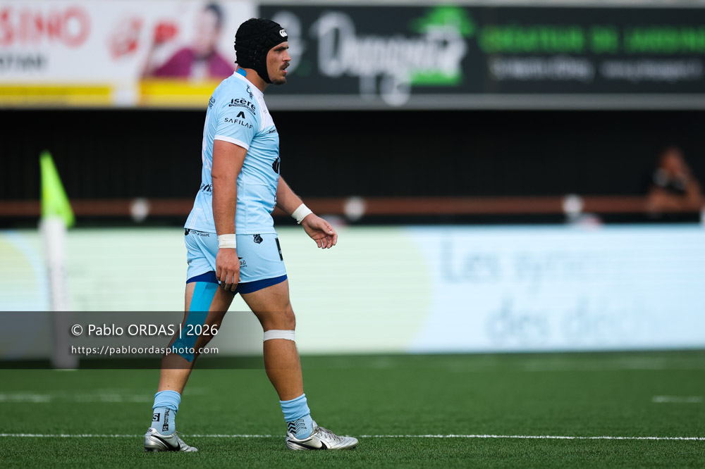 Romain Leveque, lors du match de Nationale entre le Stade montois et le CS Vienne, le 21 août 2026 au stade Guy et André Boniface de Mont-de-Marsan, France (Photo Pablo ORDAS)