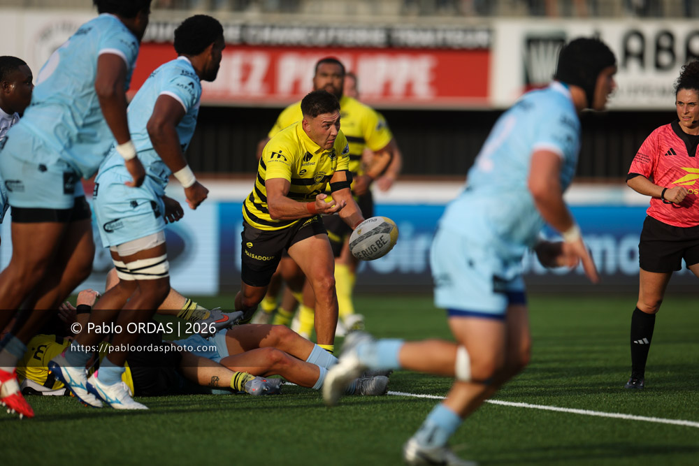 Lisati Milo Harris, lors du match de Nationale entre le Stade montois et le CS Vienne, le 21 août 2026 au stade Guy et André Boniface de Mont-de-Marsan, France (Photo Pablo ORDAS)