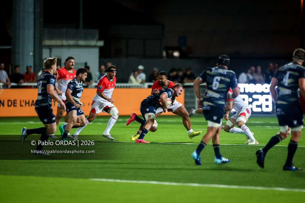Eliott Maurel, lors du match de Pro D2 entre le Biarritz olympique et Colomiers, le 10 septembre 2026 au stade Aguiléra de Biarritz, France (Photo Pablo ORDAS)
