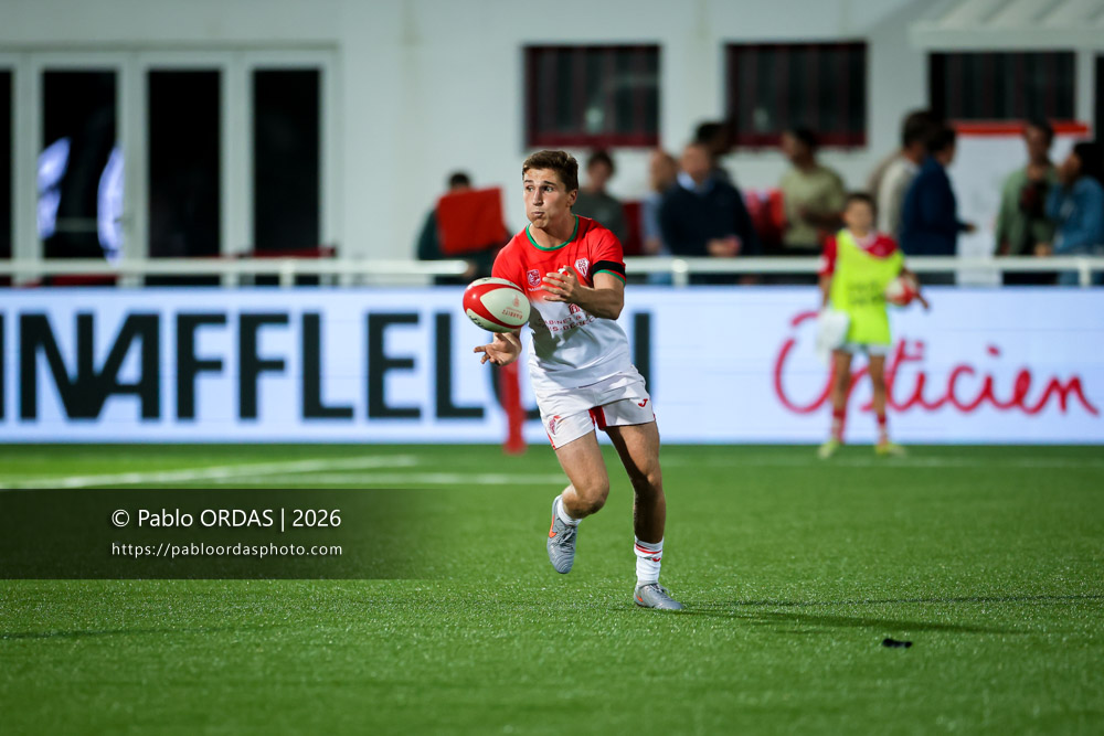 Thomas Dolhagaray, lors du match de Pro D2 entre le Biarritz olympique et Colomiers, le 10 septembre 2026 au stade Aguiléra de Biarritz, France (Photo Pablo ORDAS)