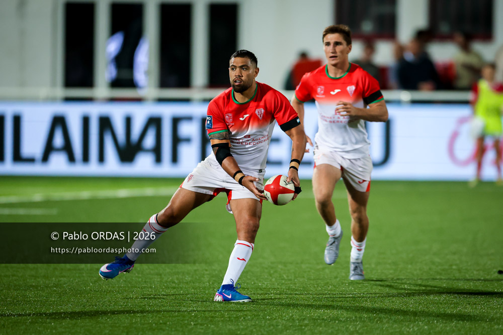 Duncan Paia'aua, lors du match de Pro D2 entre le Biarritz olympique et Colomiers, le 10 septembre 2026 au stade Aguiléra de Biarritz, France (Photo Pablo ORDAS)