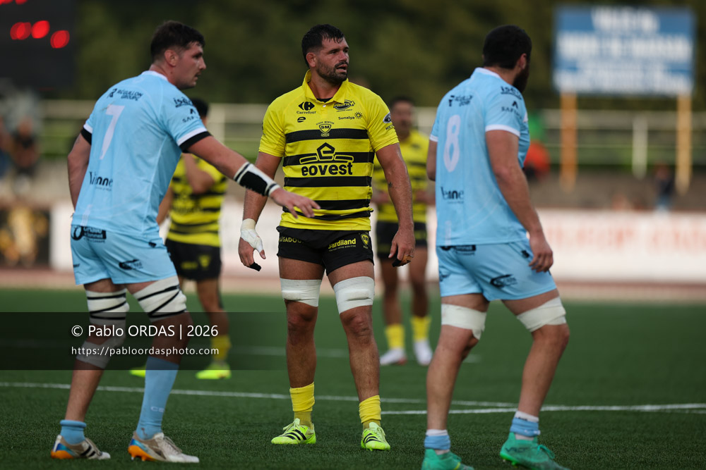 Nicolas Garrault, lors du match de Nationale entre le Stade montois et le CS Vienne, le 21 août 2026 au stade Guy et André Boniface de Mont-de-Marsan, France (Photo Pablo ORDAS)
