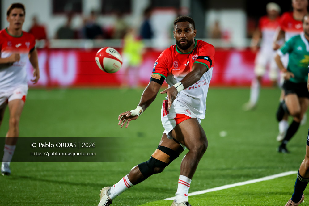 Mosese Dawai, lors du match de Pro D2 entre le Biarritz olympique et Colomiers, le 10 septembre 2026 au stade Aguiléra de Biarritz, France (Photo Pablo ORDAS)