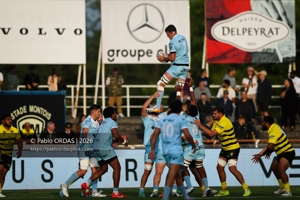 Byjamin Rabatel, lors du match de Nationale entre le Stade montois et le CS Vienne, le 21 août 2026 au stade Guy et André Boniface de Mont-de-Marsan, France (Photo Pablo ORDAS)