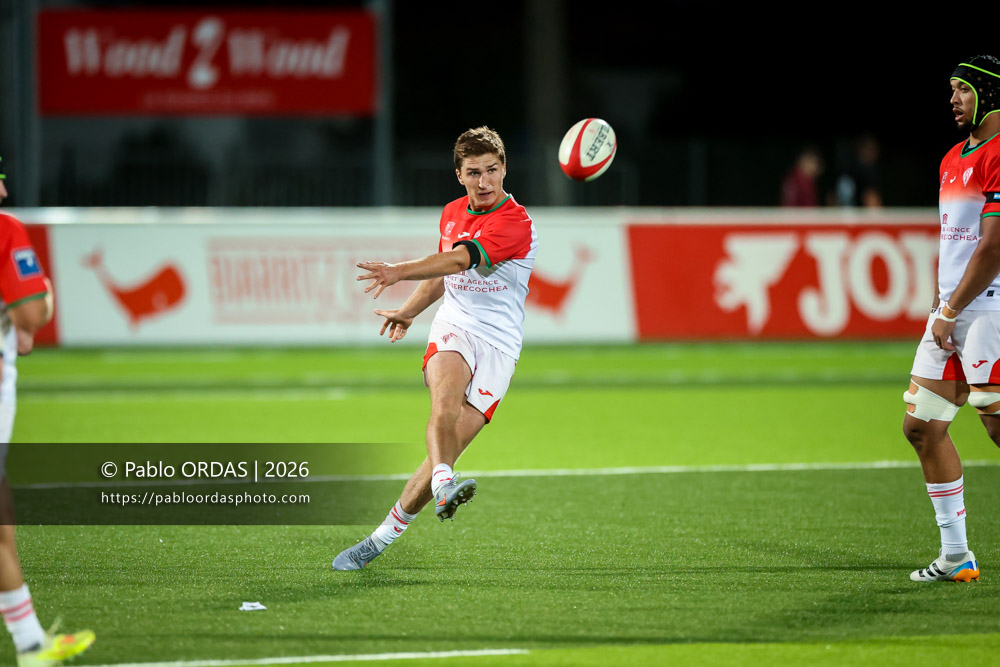 Thomas Dolhagaray, lors du match de Pro D2 entre le Biarritz olympique et Colomiers, le 10 septembre 2026 au stade Aguiléra de Biarritz, France (Photo Pablo ORDAS)