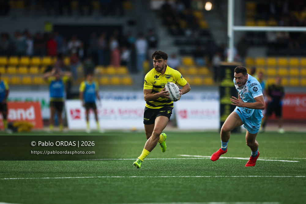 Théo Dachary, lors du match de Nationale entre le Stade montois et le CS Vienne, le 21 août 2026 au stade Guy et André Boniface de Mont-de-Marsan, France (Photo Pablo ORDAS)