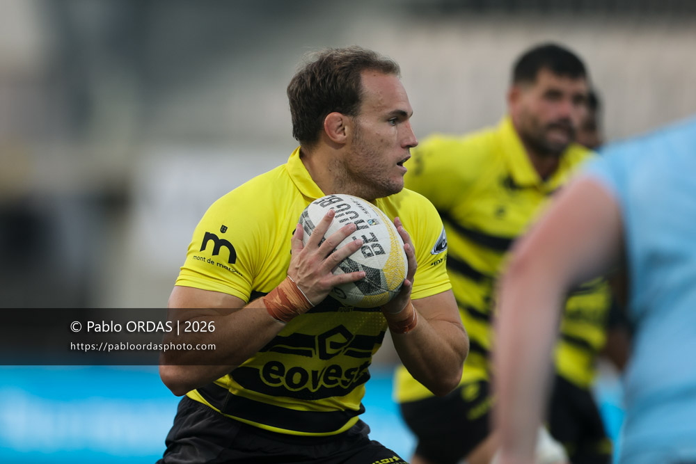 Asier Usarraga, lors du match de Nationale entre le Stade montois et le CS Vienne, le 21 août 2026 au stade Guy et André Boniface de Mont-de-Marsan, France (Photo Pablo ORDAS)