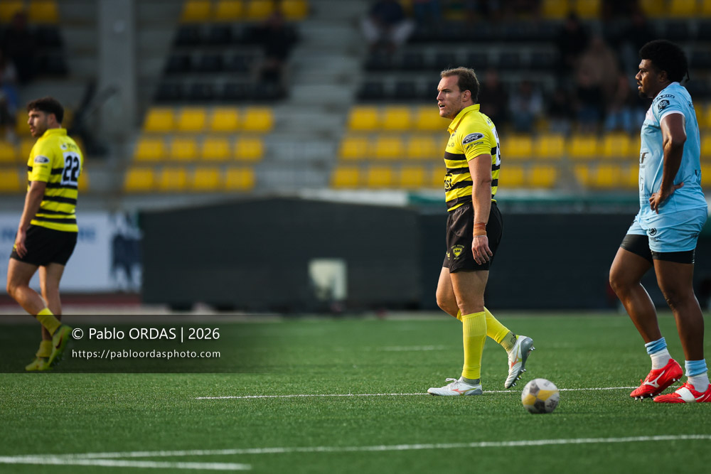 Asier Usarraga, lors du match de Nationale entre le Stade montois et le CS Vienne, le 21 août 2026 au stade Guy et André Boniface de Mont-de-Marsan, France (Photo Pablo ORDAS)